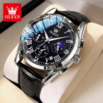 Olevs Watch চামড়ার বেল্টের ঘড়ি