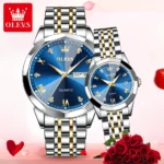 Olevs 9931 Couple Watch Set কাপল ঘড়ি সেট (সিটি লক) - Image 4