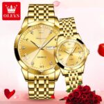 Olevs 9931 Couple Watch Set কাপল ঘড়ি সেট (সিটি লক) - Image 3